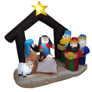 Presepio Natal Inflavel Natalino Led Nascimento Jesus Decoraçao Shopping Loja Casa Hall Entrada Cond