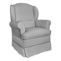 Poltrona de Amamentação Sabrina com Balanço e Puff Veludo Cinza - Phoenix Baby - 3