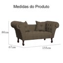 Ver imagem 6 de Kit 2 Divãs Namoradeira Dubai Linho Cacau - Malta Decor