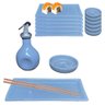 Kit Oriental Azul Sushi em Casa 2 Pessoas Molheira 110ml - 1