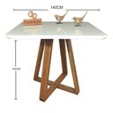 Ver imagem 2 de Mesa Jantar Base X Tampo Retangular Laca com Vidro 140x90cm Branco