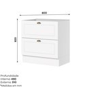 Ver imagem 2 de Balcão 80cm com 02 Gavetas Cozinha Americana C371 Branco Hp - Henn