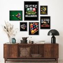 Ver imagem 1 de Composição 6 Quadros Decorativos Bilhar Sinuca - com Vidro:madeira Preta