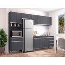 Ver imagem 1 de Cozinha com Balcão e Tampo 160 Cm Andréia Ambiente Cinza Fosco - Ajl