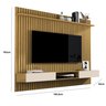 Painel Vênus Ripado 1.8x1.8 + Nicho 1.8 p/ TV até 75'' Cumaru/Off White - Giga Móveis - 3