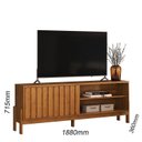 Ver imagem 3 de Rack para Tv até 75 Polegadas Bancada New Aurora Marrom Canela