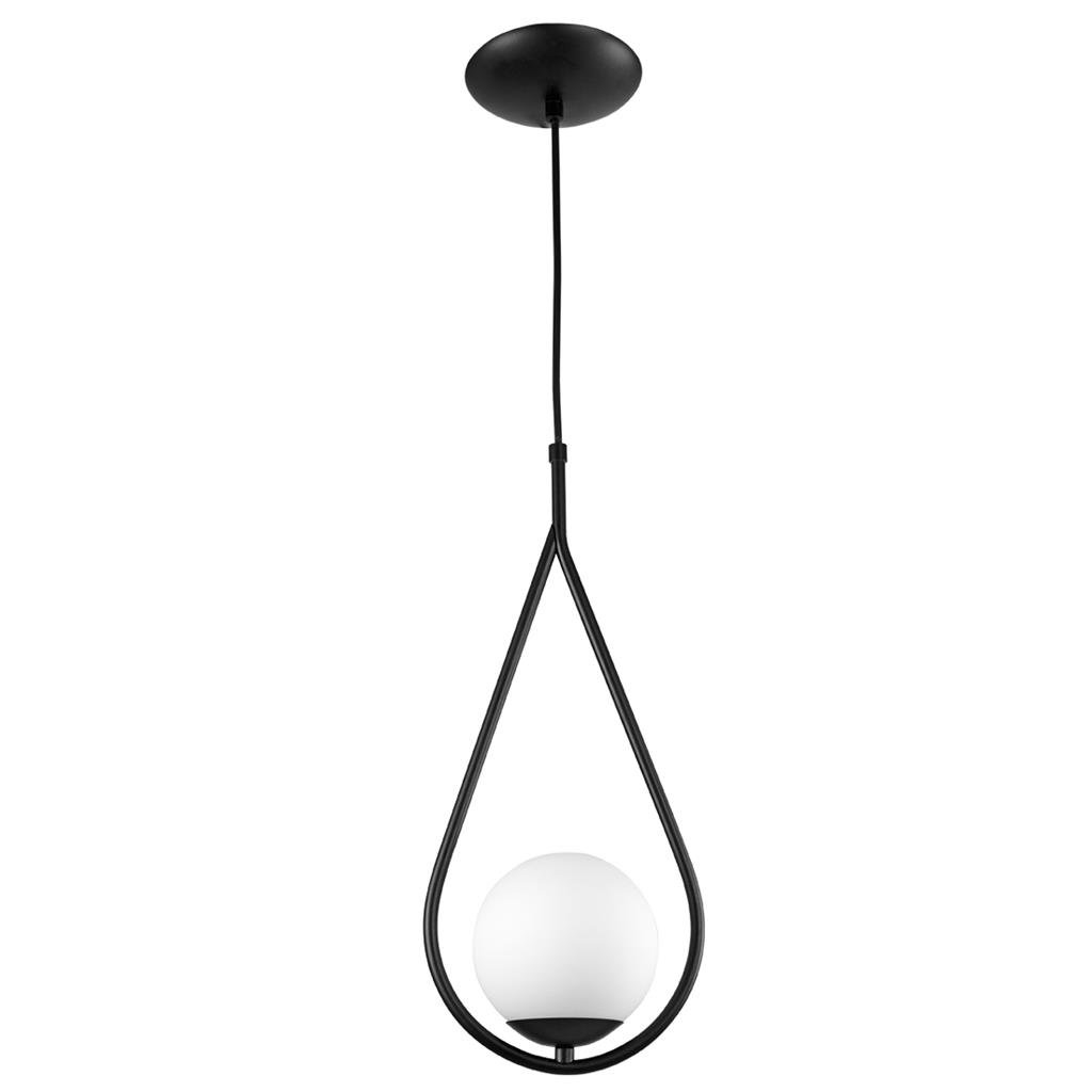 Luminária Pendente Aro Gota Orby Preto Magnifico MadeiraMadeira