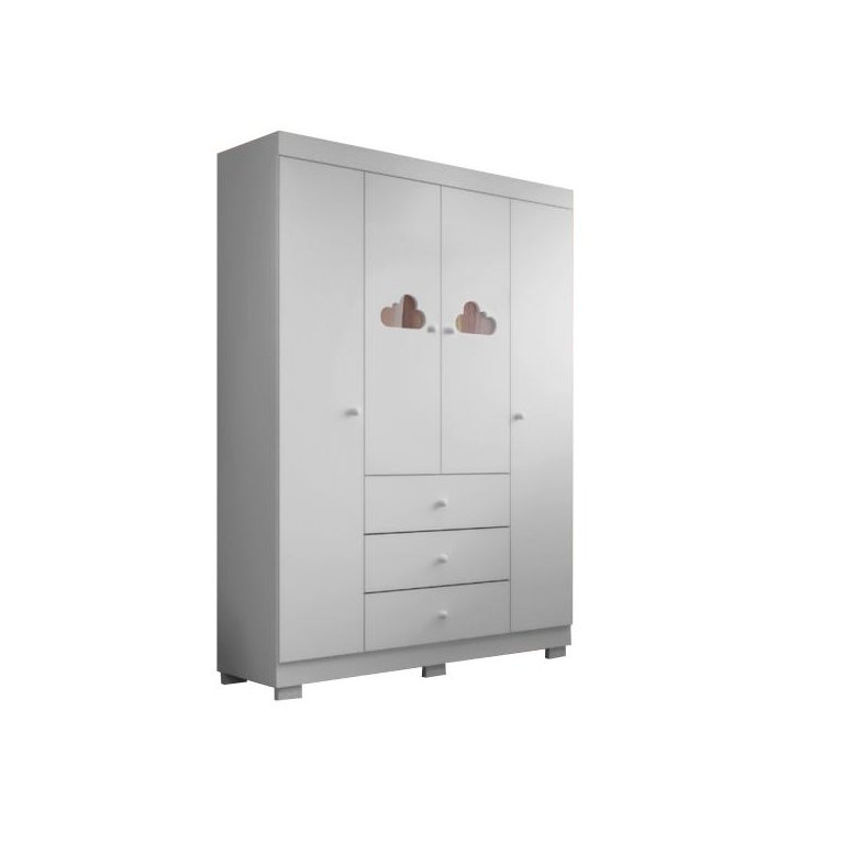 Guarda Roupa Infantil 4 Portas Cadu 100% MDF - Belloca Decor