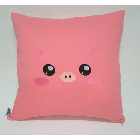 Almofada Decorativa com Bordado Porquinho