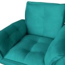 Ver imagem 4 de Kit Sofá Namoradeira + 2 Poltrona Opala Suede Azul Tiffany Pé Palito