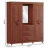 Guarda Roupa Casal Capelinha 4 Portas 3 Gavetas Linha Bronze - Imbuia - 4