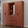 Guarda Roupa Casal Capelinha 4 Portas 3 Gavetas Linha Bronze - Imbuia - 1