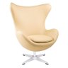 Poltrona Egg em Couro Ecológico - Creme - 2