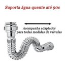 Ver imagem 4 de Sifão Cromado Metal Sanfonado de Pia Cuba Bancada para Cozinha e Banheiro Sif-c