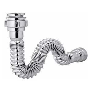 Sifão Cromado Metal Sanfonado de Pia Cuba Bancada para Cozinha e Banheiro Sif-c