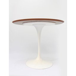 Mesa de Jantar Tulipa Saarinen Redonda 70cm - Imbuia - Branco - 2