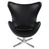 Poltrona Egg em Couro Ecológico - Preto - 1