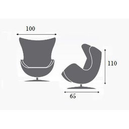 Poltrona Egg em Couro Ecológico - Preto - 3