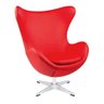 Poltrona Egg em Couro Ecológico - Vermelho - 1