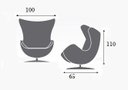 Ver imagem 3 de Poltrona Egg em Couro Ecológico - Vermelho
