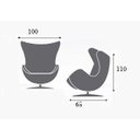 Ver imagem 3 de Poltrona Egg em Couro Ecológico - Vermelho