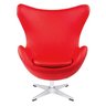 Poltrona Egg em Couro Ecológico - Vermelho - 2