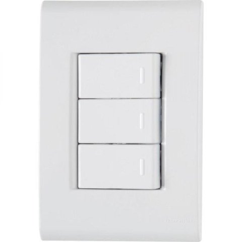 Conjunto 4x2 com 3 Interruptores Simples 10a 250v