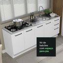 Ver imagem 7 de Kit com 2 Balcões de Cozinha Madesa Agata 3 Gavetas 4 Portas (Sem Tampo e Pia) Branco