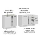 Ver imagem 5 de Kit com 2 Balcões de Cozinha Madesa Agata 3 Gavetas 4 Portas (Sem Tampo e Pia) Branco
