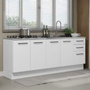 Ver imagem 1 de Kit com 2 Balcões de Cozinha Madesa Agata 3 Gavetas 4 Portas (Sem Tampo e Pia) Branco
