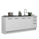 Ver imagem 3 de Kit com 2 Balcões de Cozinha Madesa Agata 3 Gavetas 4 Portas (Sem Tampo e Pia) Branco