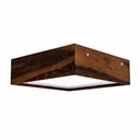 Ver imagem 1 de Plafon Clean Sobrepor Quadrado Madeira 1240cm 3x E27 Bivolt
