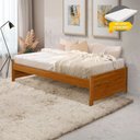 Ver imagem 1 de Cama Solteiro com Colchão Madeira Maciça Gabrieli Mona Vintage Retrô Reforçada Alta Qualidade Imbuia