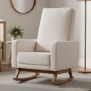 Ver imagem 2 de Poltrona de Amamentação com Balanço Base Nina Noah D02 Bouclê Off White B-114 - Lyam Decor