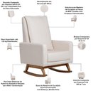 Ver imagem 4 de Poltrona de Amamentação com Balanço Base Nina Noah D02 Bouclê Off White B-114 - Lyam Decor