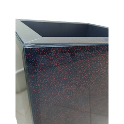 Cachepô 100%mdf Revestido em Vidro Preto com Glitter Vermelho - 2