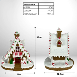 Casa Doce Vermelha e Branca 15cm com Leds - 5