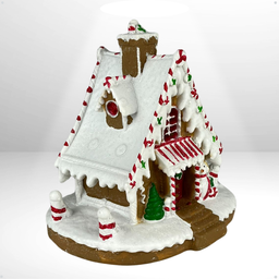 Casa Doce Vermelha e Branca 15cm com Leds - 4