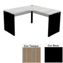 Ver imagem 1 de Mesa de Escritório em L Pé Painel Pe25 em Mdp 135 x 135 x 60cm Cor Noce Naturalle e Base Preta
