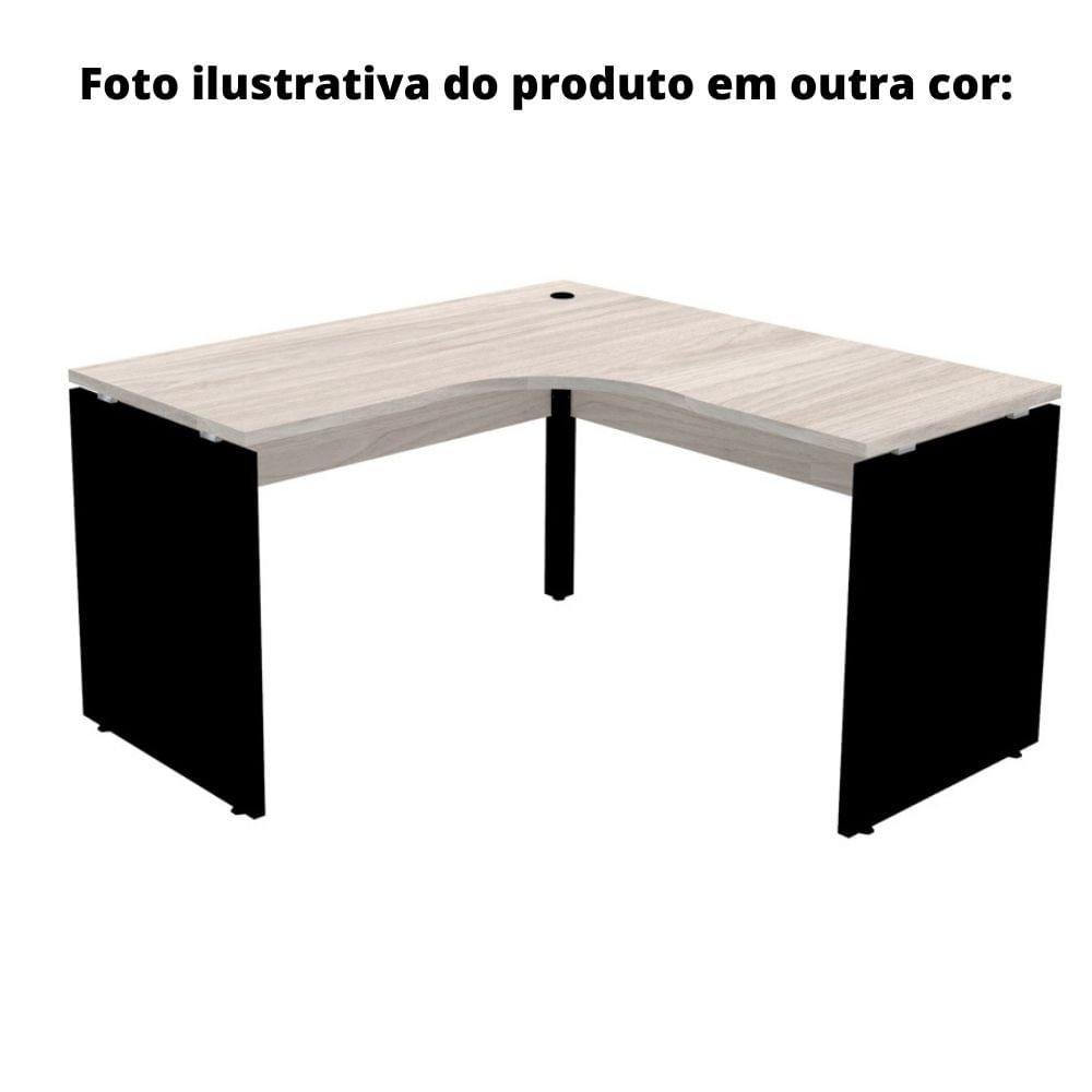 Mesa de Escritório em L Pé Painel Pe25 em Mdp 135 x 135 x 60cm Cor Noce Naturalle e Base Preta - 4