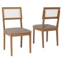 Ver imagem 1 de Kit 2 Cadeiras Estofadas Madeira Maciça 22155 Linho Bege Ornar