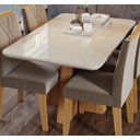 Ver imagem 3 de Mesa para Sala de Jantar Mesa Maite 130 cm Vidro/Mdf Cimol Nature/Offwhite