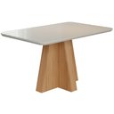 Ver imagem 1 de Mesa para Sala de Jantar Mesa Maite 130 cm Vidro/Mdf Cimol Nature/Offwhite