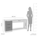 Ver imagem 4 de Mesa Escrivaninha Madri Escritório 3 Gavetas 163x77cm Cinza/Branco 250705