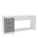 Ver imagem 2 de Mesa Escrivaninha Madri Escritório 3 Gavetas 163x77cm Cinza/Branco 250705