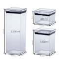 Ver imagem 3 de KIT 10 Potes Herméticos Quadrados 480/1000/2200ml Empilhável Paramount