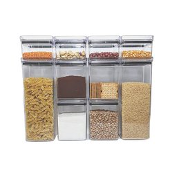 KIT 10 Potes Herméticos Quadrados 480/1000/2200ml Empilhável Paramount - 2