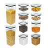 KIT 10 Potes Herméticos Quadrados 480/1000/2200ml Empilhável Paramount - 1