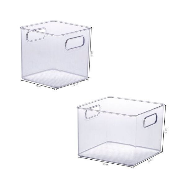 Kit 02 Organizadores Diamond 15x15x15cm e 20x20x15cm Cristal Paramount - 3