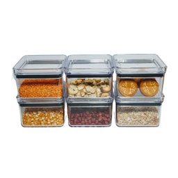 KIT 6 Potes Herméticos Quadrados 480ml Empilhável Paramount - 2